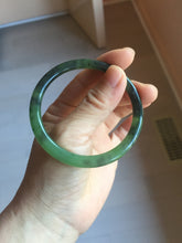 Load image into Gallery viewer, 55mm Certified 100% Natural Fresh Young Green/Dark Green/Black Green Ink Painting (绿水墨) Round Cut Nephrite (Wulanhai 乌兰海碧玉) Bangle HN149-7310
