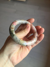 Load image into Gallery viewer, 53.3mm 100% natural pink brown black chubby round cut rose stone (Rhodonite)bangle SY121
