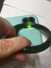 Load image into Gallery viewer, 60.8mm certified 100% Natural dark green/black nephrite Jade(碧玉)  bangle HN15-1586
