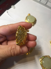 Load image into Gallery viewer, 100% Natural yellow/green nephrite Jade(黄玉) pendant HF84
