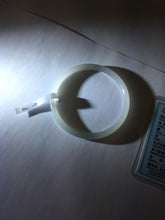 Load image into Gallery viewer, 52.5mm Certified 100% Natural icy gray (灰冰) slim round cut nephrite jade bangle HF125-9106
