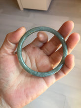 Load image into Gallery viewer, 56.6mm Type A 100% Natural Light Green/Gray/Black/Brown “Reed Flowers &amp; Snow” Guatemala Slim Round Cut Jadeite Bangle PJ130-1426
