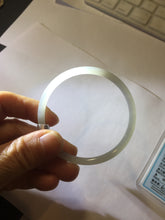 Load image into Gallery viewer, 52.5mm Certified 100% Natural icy gray (灰冰) slim round cut nephrite jade bangle HF125-9106
