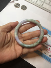 Load image into Gallery viewer, 54.5mm certified 100% natural Type A light green/purple round cut jadeite jade bangle PB87-0986
