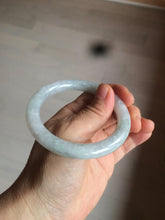 Load image into Gallery viewer, 54mm Certified type A 100%  Natural white/light green round cut Jadeite bangle W98-6505
