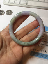 Load image into Gallery viewer, 54.5mm certified 100% natural Type A light green/purple round cut jadeite jade bangle PB87-0986
