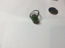 Load image into Gallery viewer, 100% Natural green nephrite (碧玉) cabochon  Jade ring (adjustable size) HT128
