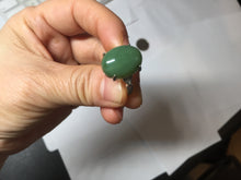 Load image into Gallery viewer, 100% Natural green nephrite (碧玉) cabochon  Jade ring (adjustable size) HT128
