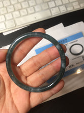 Load image into Gallery viewer, 58mm Type A 100% Natural dark green/blue/gray Guatemala slim round cut Jadeite bangle BH130-2484
