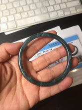 Load image into Gallery viewer, 58mm Type A 100% Natural dark green/blue/gray Guatemala slim round cut Jadeite bangle BH130-2484
