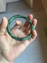 Load image into Gallery viewer, 58.1mm Certified 100% Natural Fresh Young Green/Dark Green/Black Green Ink Painting (绿水墨) Round Cut Nephrite (Wulanhai 乌兰海碧玉) Bangle HN148-7343
