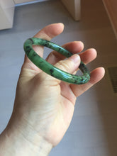 Load image into Gallery viewer, 58.1mm Certified 100% Natural Fresh Young Green/Dark Green/Black Green Ink Painting (绿水墨) Round Cut Nephrite (Wulanhai 乌兰海碧玉) Bangle HN148-7343
