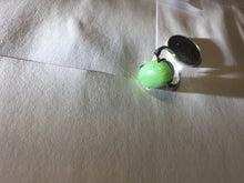 Load image into Gallery viewer, 100% Natural green nephrite (碧玉) cabochon  Jade ring (adjustable size) HT128
