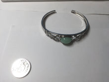 Load image into Gallery viewer, Size 52-58mm 100% natural type A apple green jadeite jade cabochon beads open Cuff bracelet PB217
