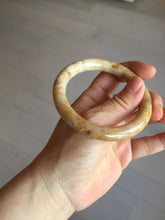 Load image into Gallery viewer, 55mm 100% natural light brown yellow round cut Coral Jade (珊瑚玉) bangle SY120
