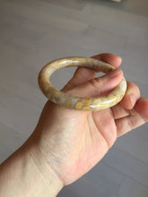 Load image into Gallery viewer, 55mm 100% natural light brown yellow round cut Coral Jade (珊瑚玉) bangle SY120
