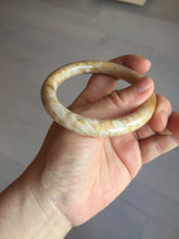 Load image into Gallery viewer, 55mm 100% natural light brown yellow round cut Coral Jade (珊瑚玉) bangle SY120
