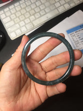 Load image into Gallery viewer, 58mm Type A 100% Natural dark green/blue/gray Guatemala slim round cut Jadeite bangle BH130-2484
