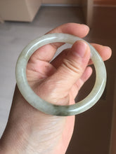 Load image into Gallery viewer, 54mm Certified type A 100% Natural light green dark green floating seaweed round cut Jadeite bangle PC138-6617
