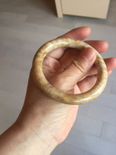 Load image into Gallery viewer, 55mm 100% natural light brown yellow round cut Coral Jade (珊瑚玉) bangle SY120

