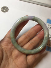 Load image into Gallery viewer, 54.2mm certified 100% natural Type A light green/purple/red(FU LU SHOU) round cut jadeite jade bangle PB88-0980

