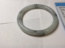 Load image into Gallery viewer, 58.5mm certified 100% natural Type A white dark green ink painting (水墨) jadeite jade bangle PC159-3152
