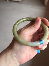 Load image into Gallery viewer, 58.5mm 100% natural certified yellow/gray round cut jadeite jade bangle BK14-3294
