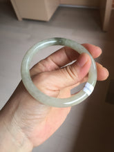 Load image into Gallery viewer, 54mm Certified type A 100% Natural light green dark green floating seaweed round cut Jadeite bangle PC138-6617
