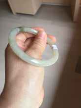 Load image into Gallery viewer, 54mm Certified type A 100% Natural light green dark green floating seaweed round cut Jadeite bangle PC138-6617

