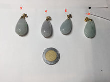 Load image into Gallery viewer, 100% natural icy watery green/purple type A jadeite jade water drop pendant necklace group AD23
