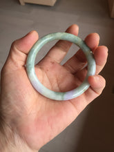 Load image into Gallery viewer, 54.2mm certified 100% natural Type A light green/purple/red(FU LU SHOU) round cut jadeite jade bangle PB88-0980
