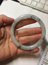 Load image into Gallery viewer, 58.5mm certified 100% natural Type A white dark green ink painting (水墨) jadeite jade bangle PC159-3152
