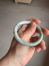 Load image into Gallery viewer, 54.2mm certified 100% natural Type A light green/purple/red(FU LU SHOU) round cut jadeite jade bangle PB88-0980
