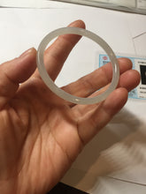 Load image into Gallery viewer, 52.5mm Certified 100% Natural icy gray (灰冰) slim round cut nephrite jade bangle HF127-9232
