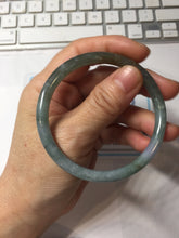 Load image into Gallery viewer, 55.1mm Type A 100% Natural Light Green/Gray/Black/Purple/Brown “Reed Flowers &amp; Snow” Guatemala Slim Round Cut Jadeite Bangle PJ121-1419
