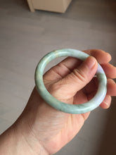 Load image into Gallery viewer, 54.2mm certified 100% natural Type A light green/purple/red(FU LU SHOU) round cut jadeite jade bangle PB88-0980

