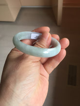 Load image into Gallery viewer, 45mm Certified Type A 100% Natural light green purple white flat Oval Jadeite Jade Bangle PJ70-2195
