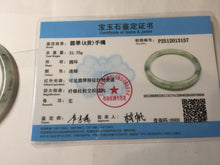 Load image into Gallery viewer, 58.5mm certified 100% natural Type A white dark green ink painting (水墨) round cut jadeite jade bangle PC160-3157
