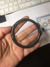 Load image into Gallery viewer, 57.5mm Type A 100% Natural dark green/blue/gray Guatemala slim round cut Jadeite bangle BH133-4320
