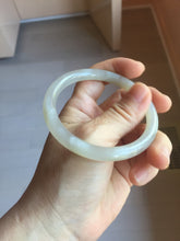 Load image into Gallery viewer, 56.3mm Certified 100% Natural Pale Lotus Pink (淡藕粉) &amp; Gray Round-Cut Nephrite Jade Bangle HN145-3372
