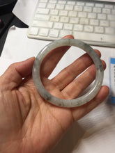 Load image into Gallery viewer, 58.5mm certified 100% natural Type A white dark green ink painting (水墨) round cut jadeite jade bangle PC160-3157
