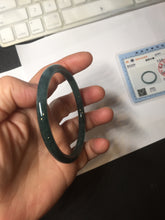 Load image into Gallery viewer, 57.5mm Type A 100% Natural dark green/blue/gray Guatemala slim round cut Jadeite bangle BH133-4320
