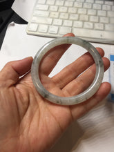 Load image into Gallery viewer, 58.5mm certified 100% natural Type A white dark green ink painting (水墨) round cut jadeite jade bangle PC160-3157
