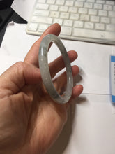 Load image into Gallery viewer, 58.5mm certified 100% natural Type A white dark green ink painting (水墨) round cut jadeite jade bangle PC160-3157
