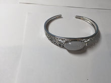 Load image into Gallery viewer, Size 52-58mm 100% natural type A light purple white jadeite jade cabochon beads open Cuff bracelet PB219
