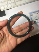 Load image into Gallery viewer, 57.5mm Type A 100% Natural dark green/blue/gray Guatemala slim round cut Jadeite bangle BH133-4320
