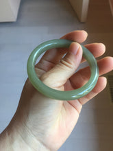 Load image into Gallery viewer, 53.1mm Certified 100% Natural light green gray black Nephrite Bangle HN144-6929
