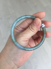 Load image into Gallery viewer, 55.1mm Type A 100% Natural Light Green/Gray/Black/Purple/Brown “Reed Flowers &amp; Snow” Guatemala Slim Round Cut Jadeite Bangle PJ121-1419
