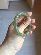 Load image into Gallery viewer, 53.1mm Certified 100% Natural light green gray black Nephrite Bangle HN144-6929
