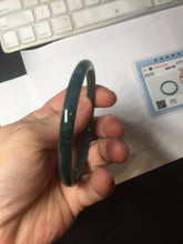 Load image into Gallery viewer, 57.5mm Type A 100% Natural dark green/blue/gray Guatemala slim round cut Jadeite bangle BH133-4320
